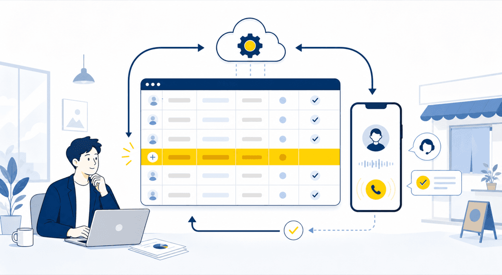 CRM / スプレッドシートと
連携して一斉架電